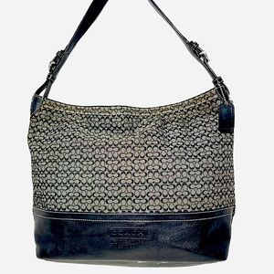 Coach Signature Black and Gray Shoulder Bag